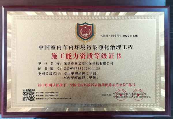 施工（gōng）能力資質等級證書